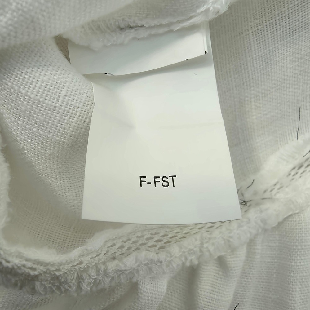 Zara Linen Balloon Sleeve Babydoll Top Sz M Romantic White Flowy Boho Peasant - Picture 8 of 10